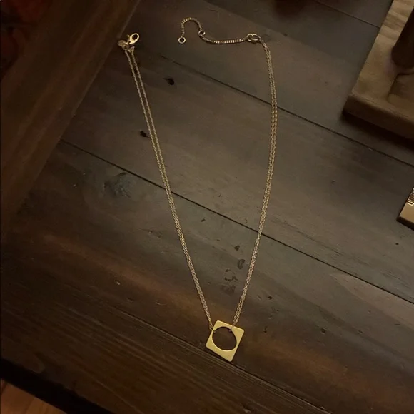 Madewell Gold Square Pendant Necklace with Circular Cutout - Picture 2 of 4